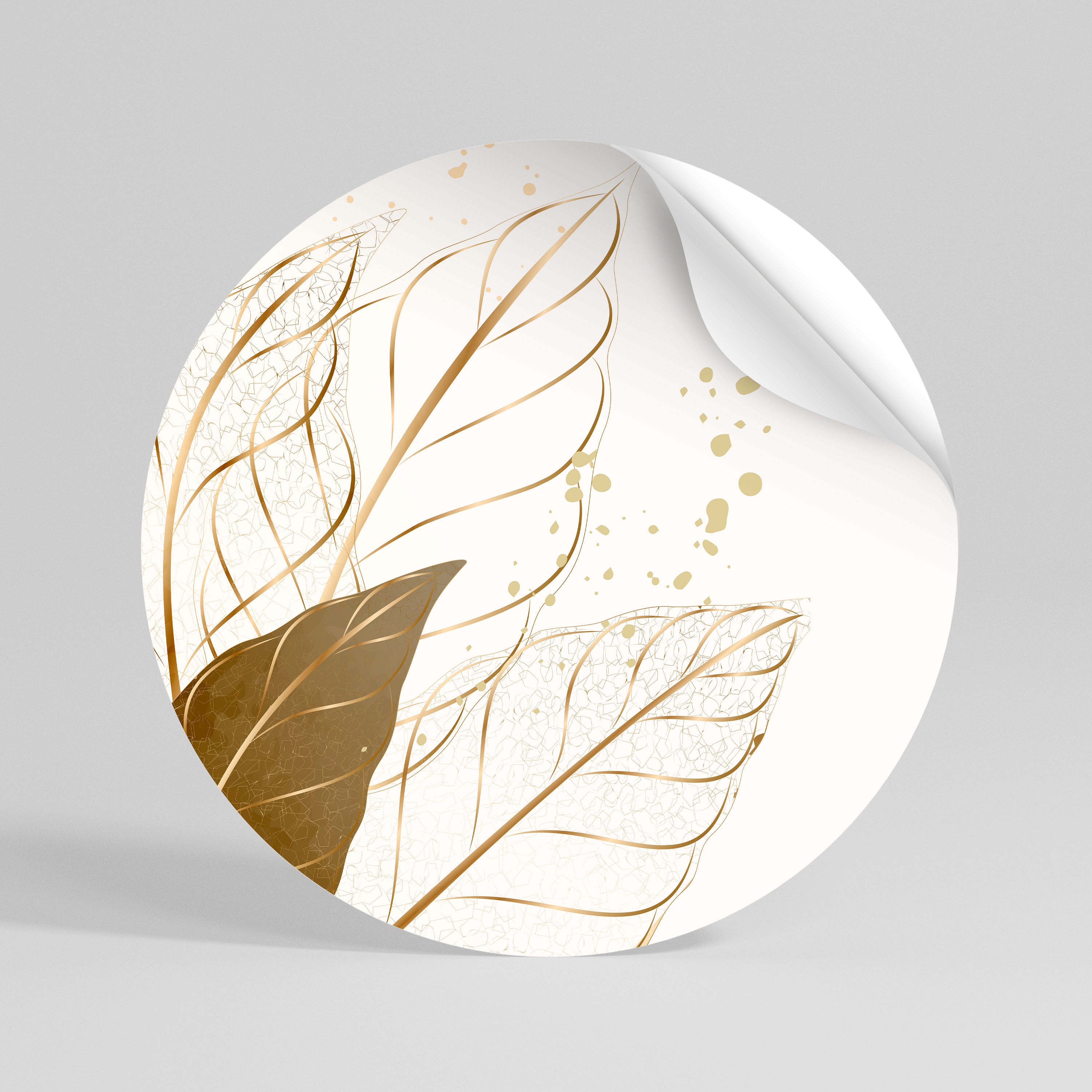 ELEGANCE IN FOLIAGE Peel and Stick Round Sticker