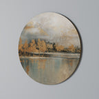 ECHOES OF GOLDEN DAWN Round Wall Art