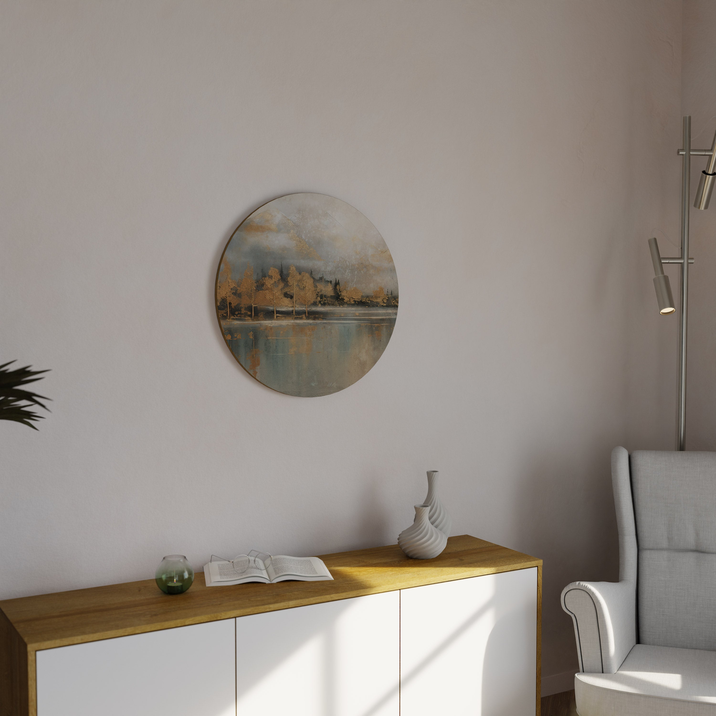 Rund väggdekoration ECHOES OF GOLDEN DAWN