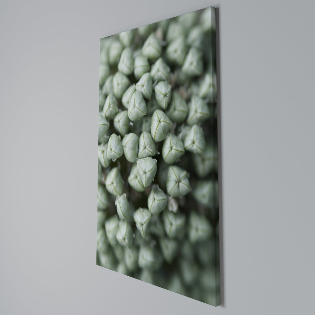TEXTURED GREEN TIDBITS Vertical Canvas Print