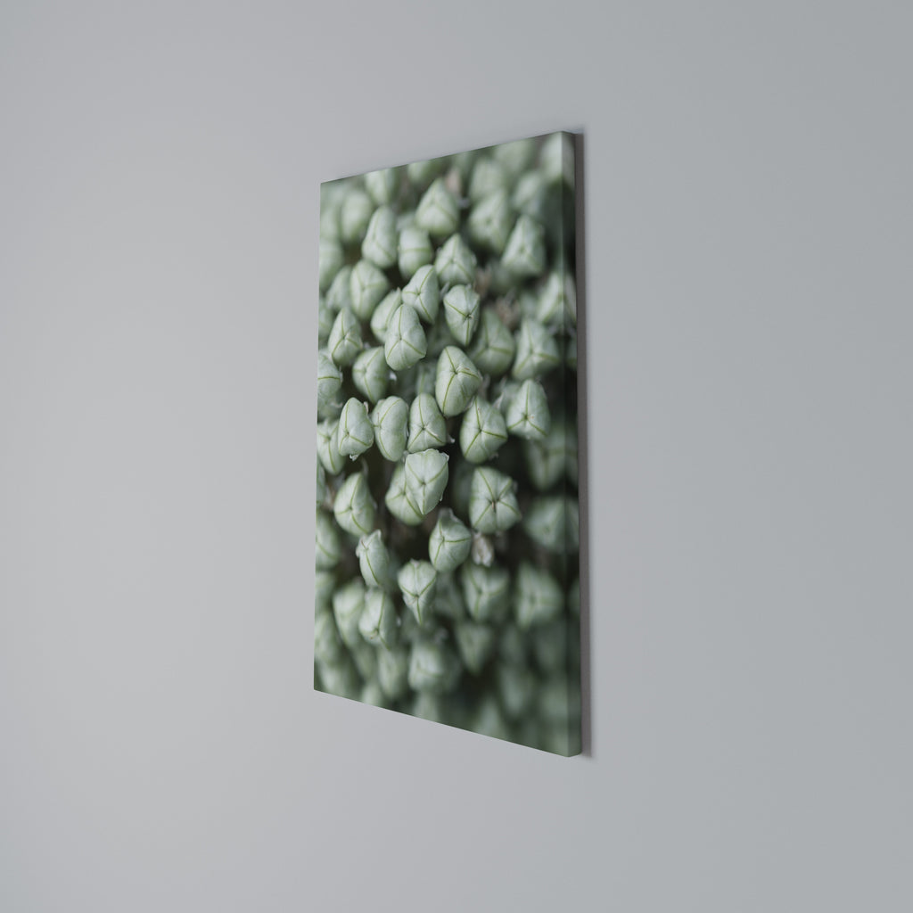 TEXTURED GREEN TIDBITS Vertical Canvas Print