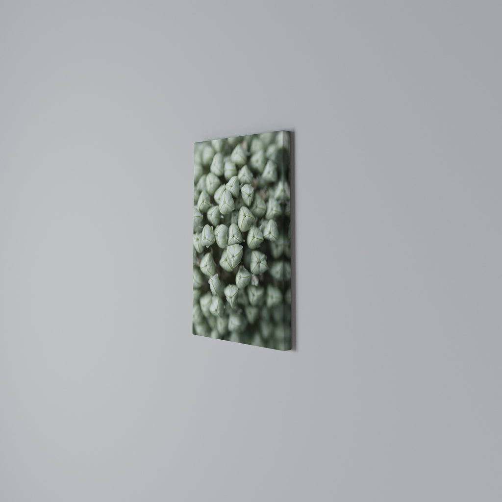 TEXTURED GREEN TIDBITS Vertical Canvas Print