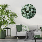 TEXTURED GREEN TIDBITS Round Wall Art