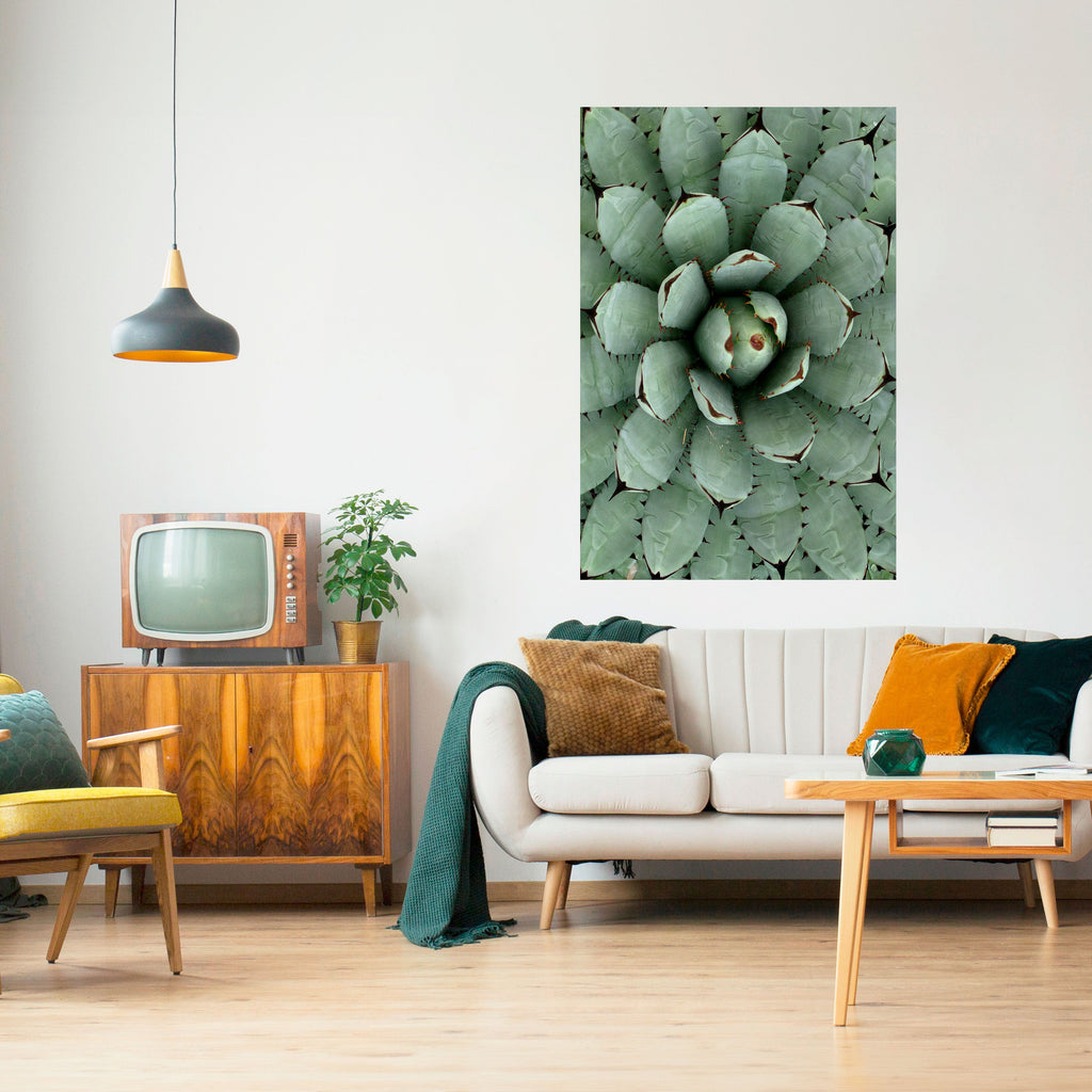 SUKKULENT SYMMETRI Vertikal Poster med självhäftande text