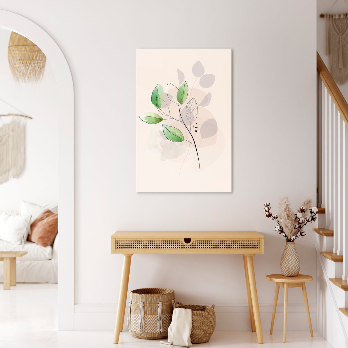 SERENE LEAF SONG Vertical Canvas Print