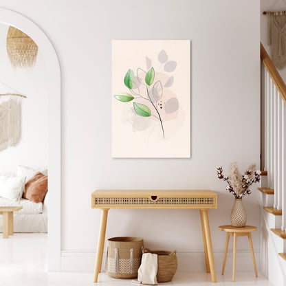 SERENE LEAF SONG Vertical Canvas Print