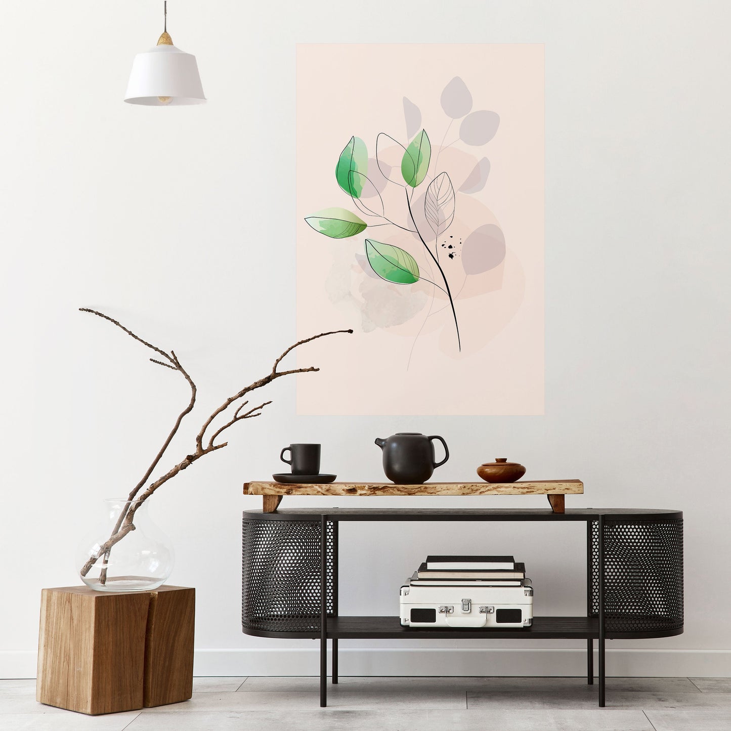 SERENE LEAF SONG vertikal poster med självhäftande motiv