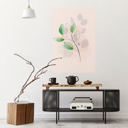 SERENE LEAF SONG vertikal poster med självhäftande motiv
