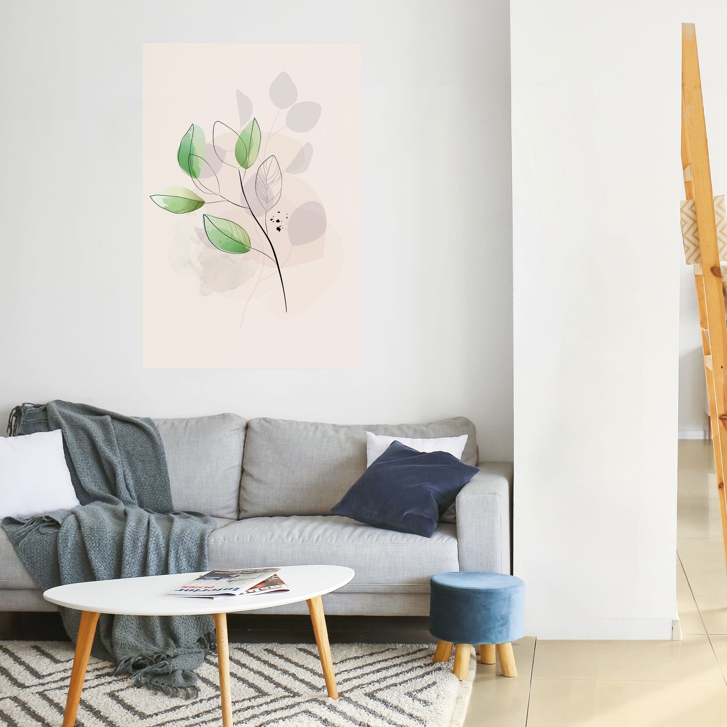 SERENE LEAF SONG vertikal poster med självhäftande motiv