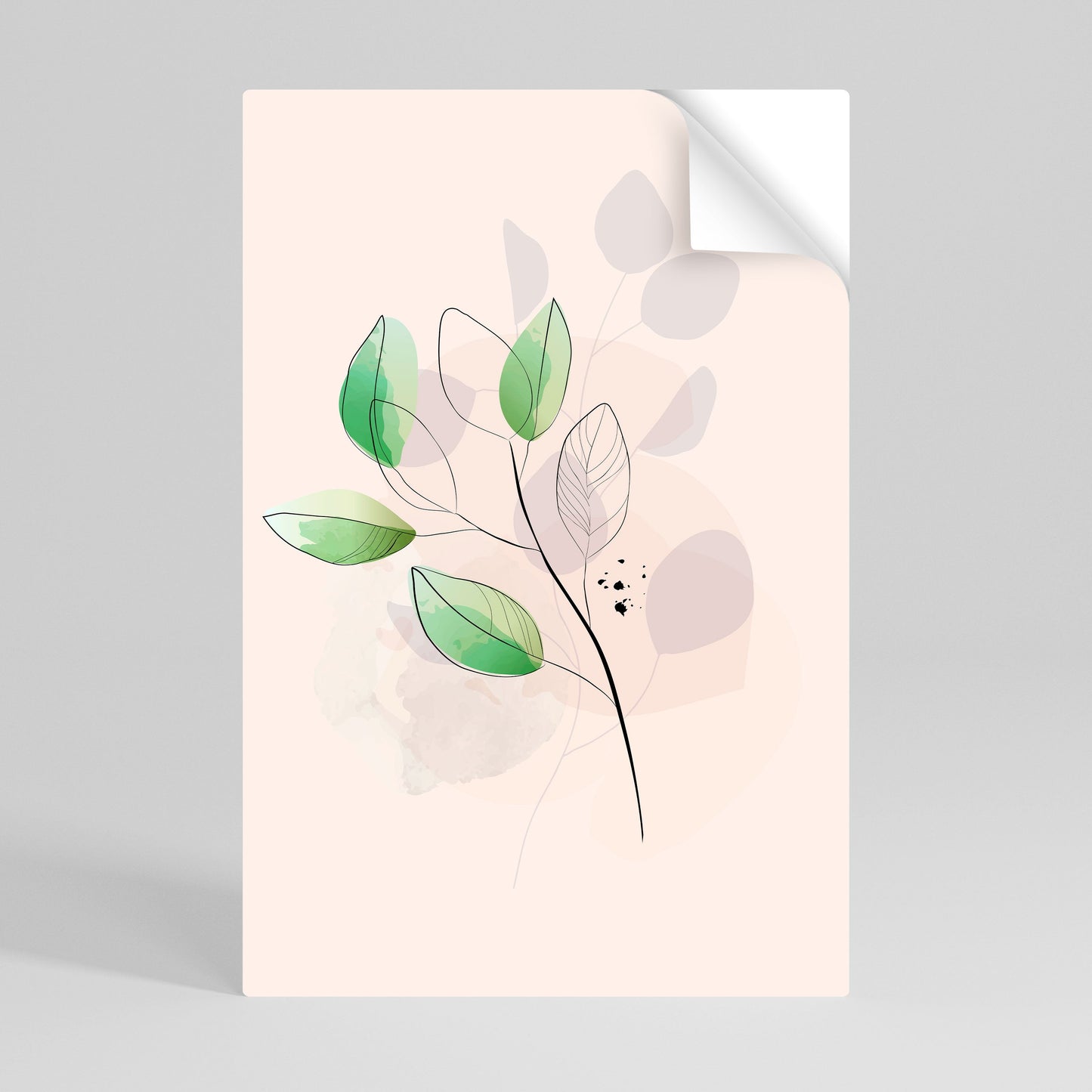SERENE LEAF SONG vertikal poster med självhäftande motiv
