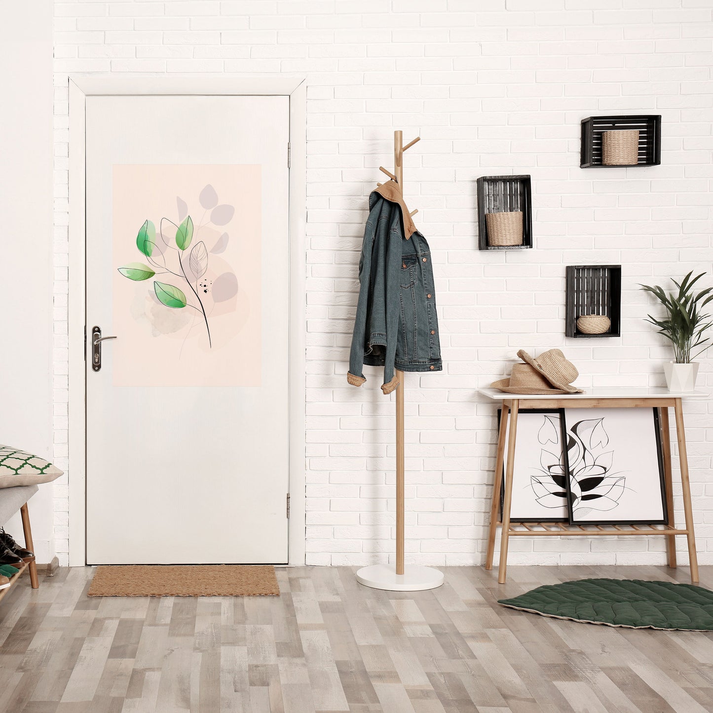 SERENE LEAF SONG vertikal poster med självhäftande motiv
