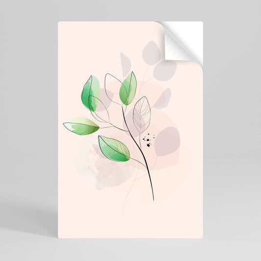 SERENE LEAF SONG vertikal poster med självhäftande motiv