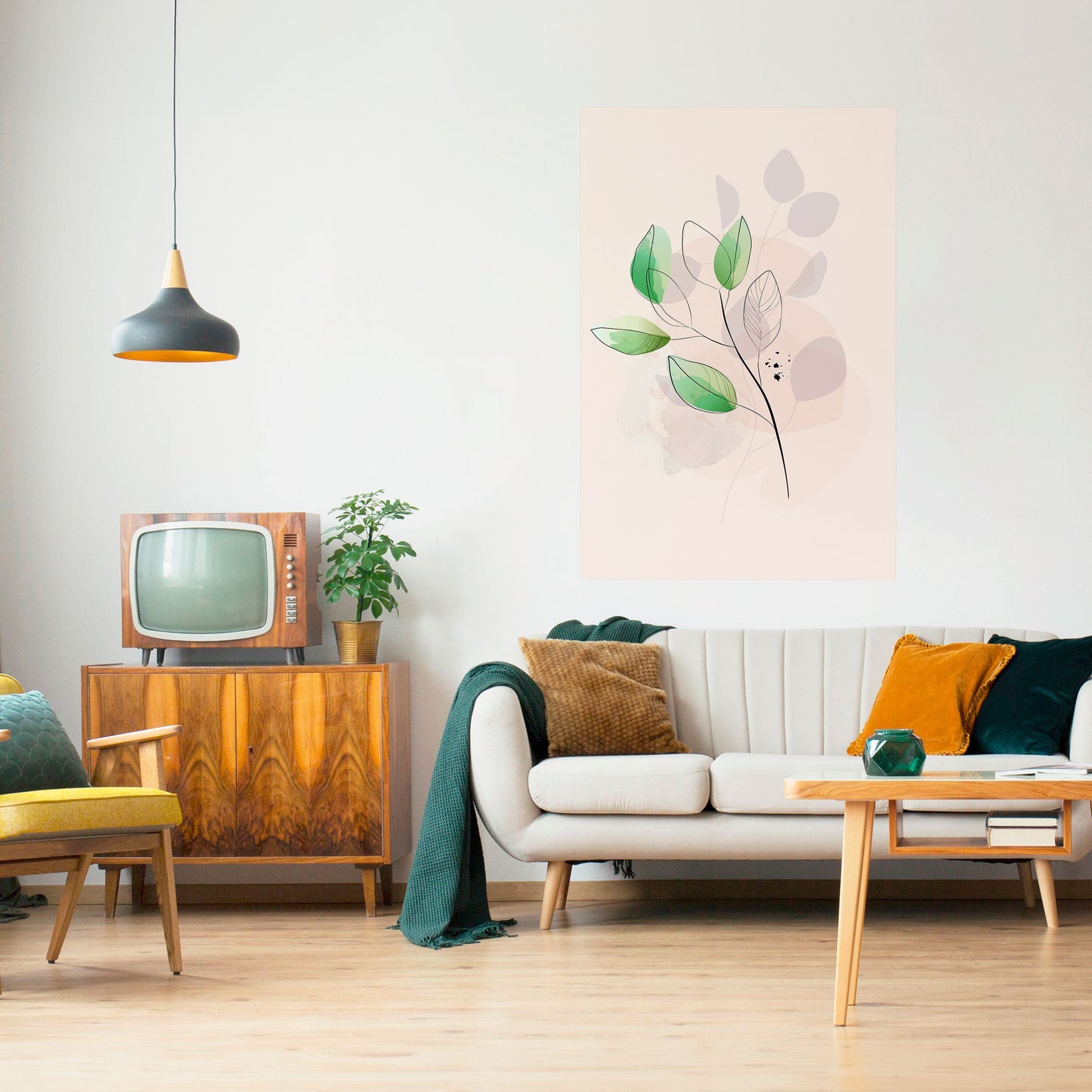 SERENE LEAF SONG vertikal poster med självhäftande motiv