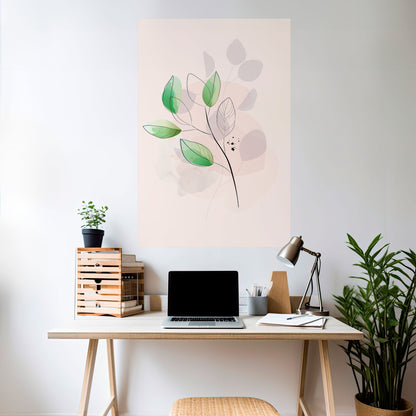 SERENE LEAF SONG vertikal poster med självhäftande motiv