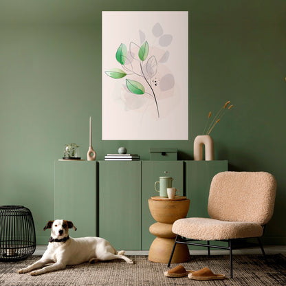 SERENE LEAF SONG vertikal poster med självhäftande motiv