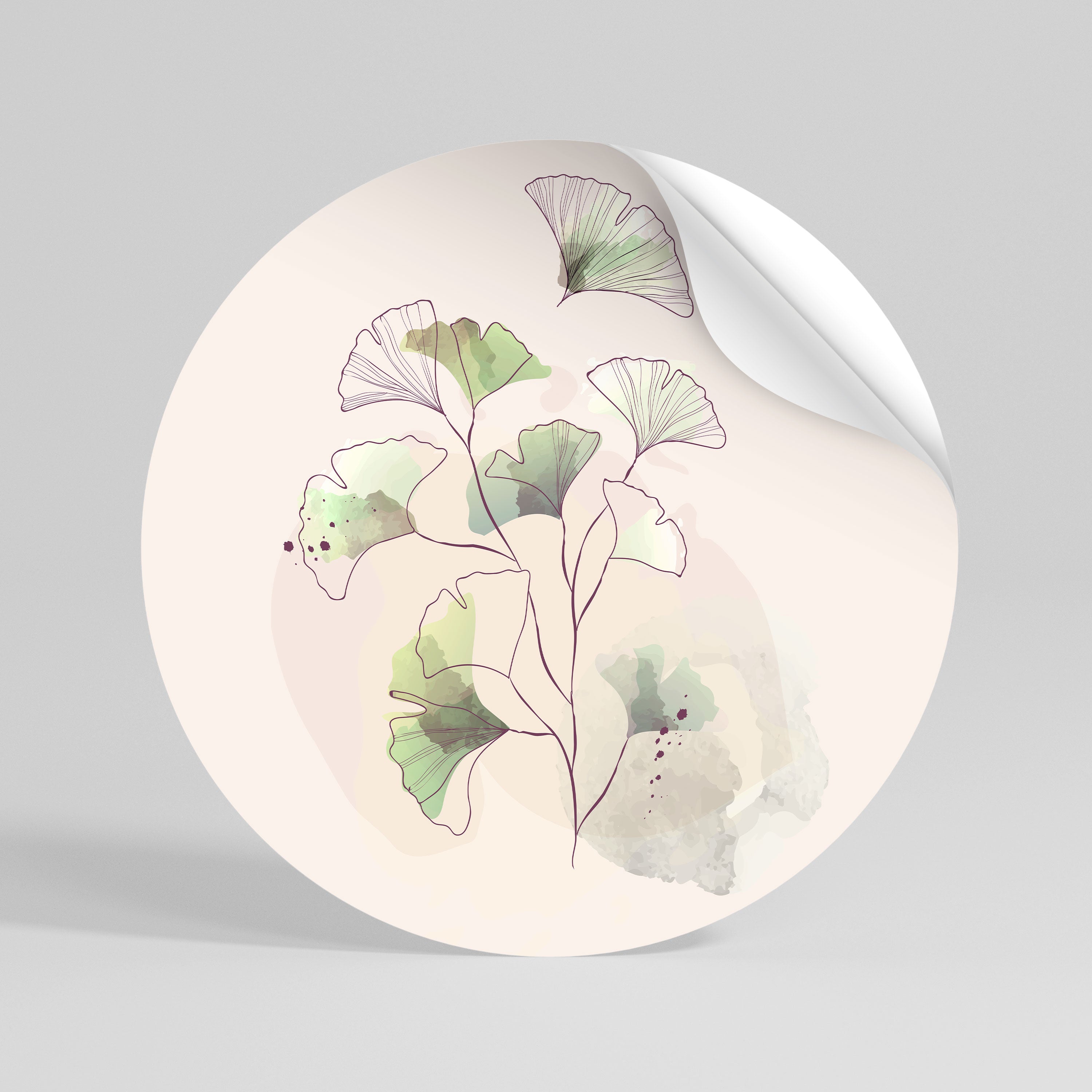 FOLIAGE REVERIE Peel and Stick Round Sticker