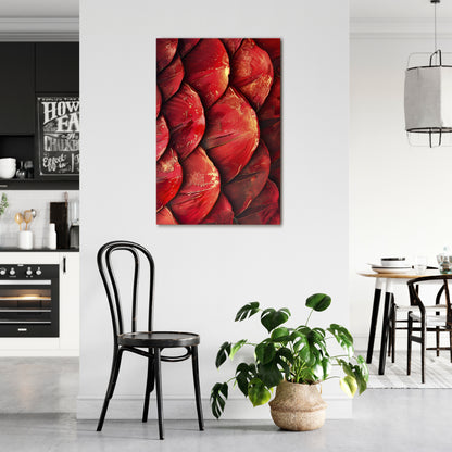 RUBY PETAL DANCE Vertical Canvas Print