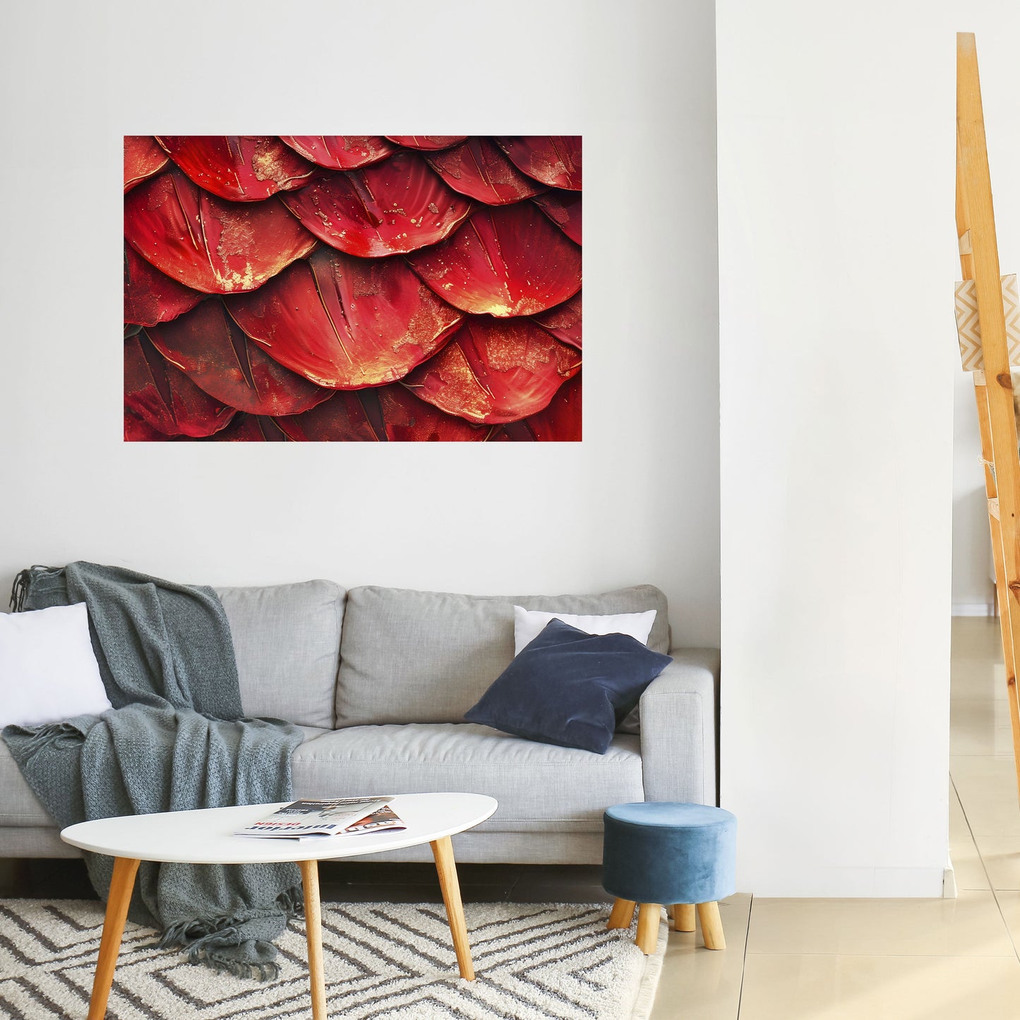 RUBY PETAL DANCE Peel and Stick Horizontal Poster