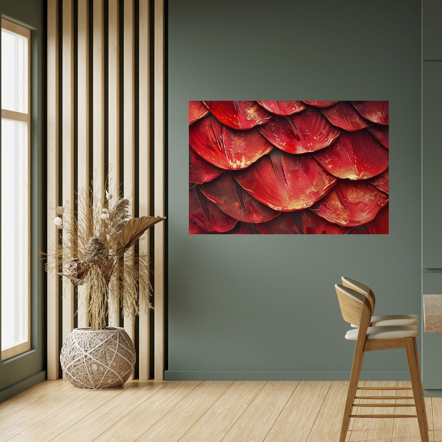 RUBY PETAL DANCE Peel and Stick Horizontal Poster