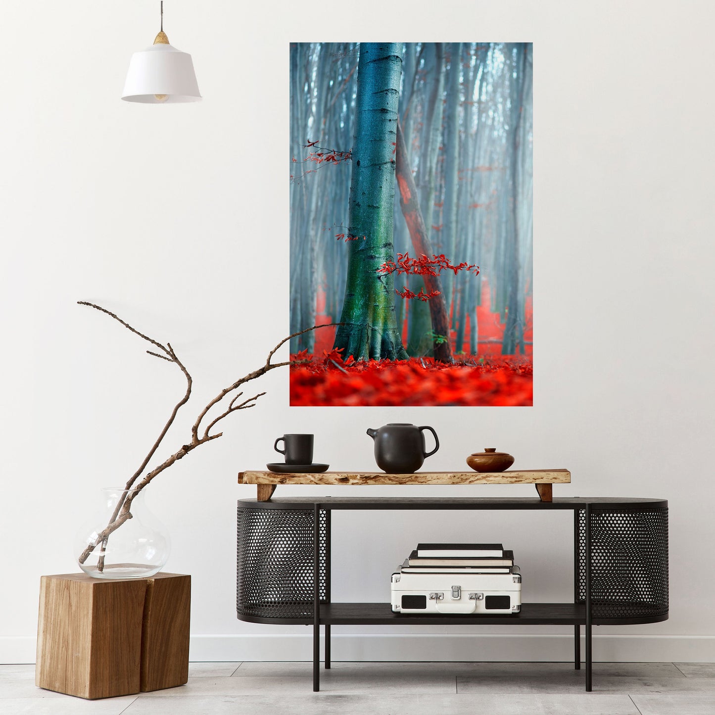 LUGN RÖD ELEGANS Vertikal poster med självhäftande klistermärke