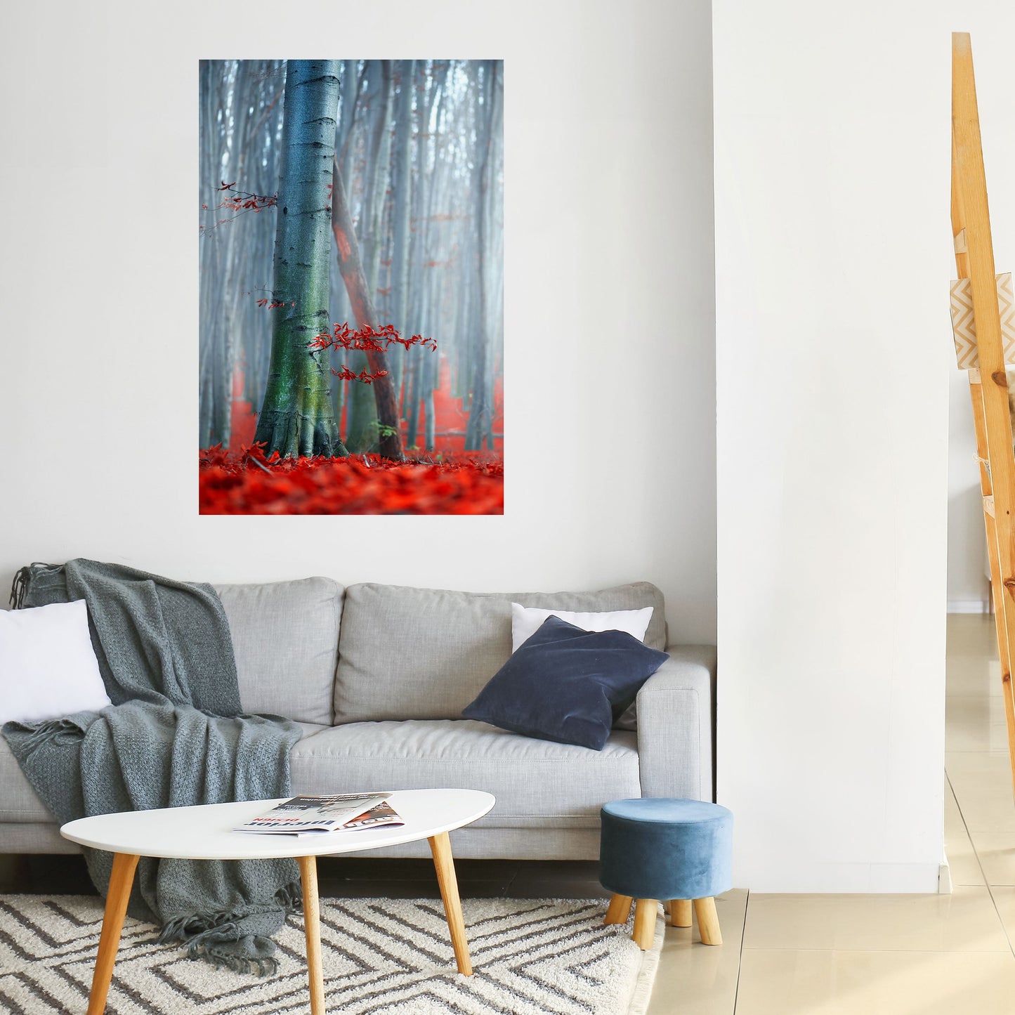 LUGN RÖD ELEGANS Vertikal poster med självhäftande klistermärke
