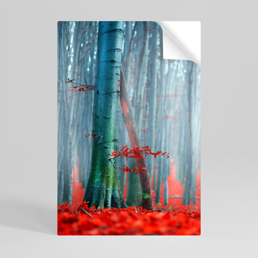 LUGN RÖD ELEGANS Vertikal poster med självhäftande klistermärke