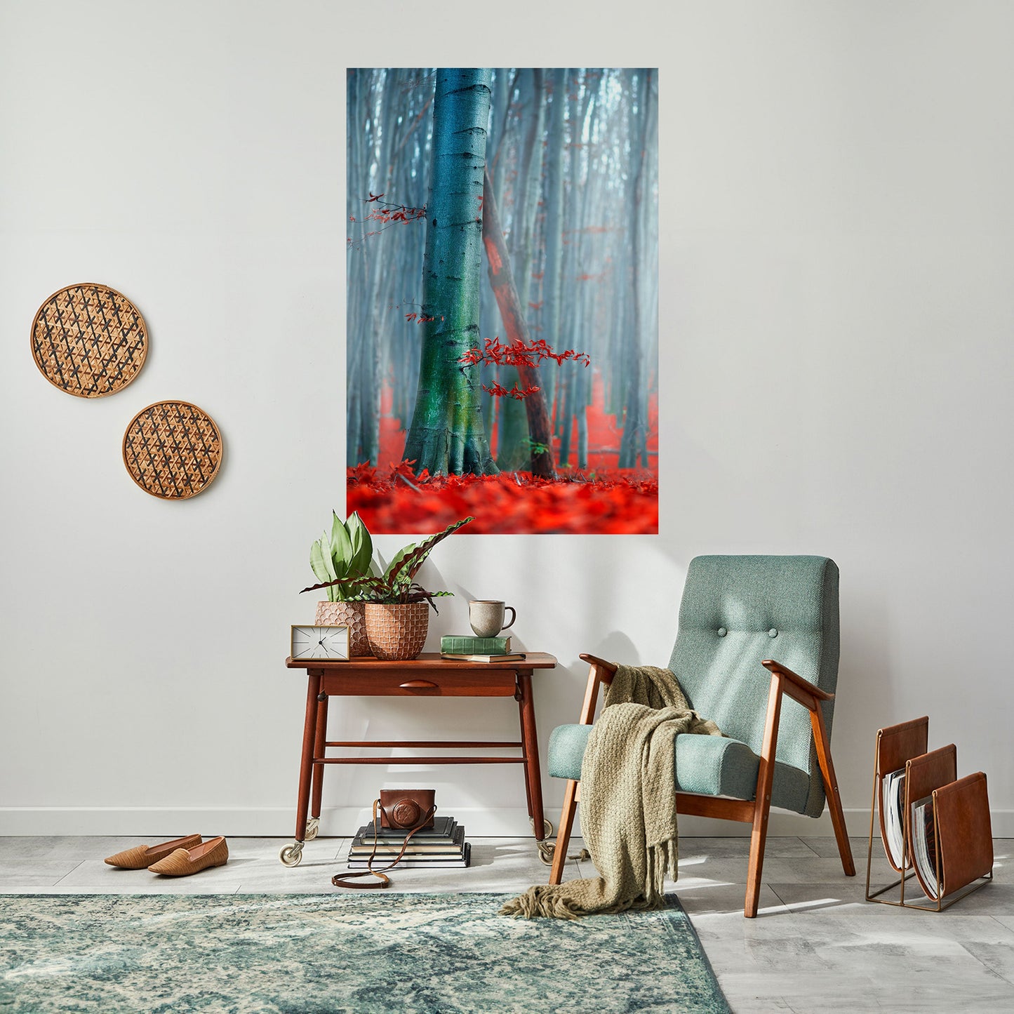 LUGN RÖD ELEGANS Vertikal poster med självhäftande klistermärke
