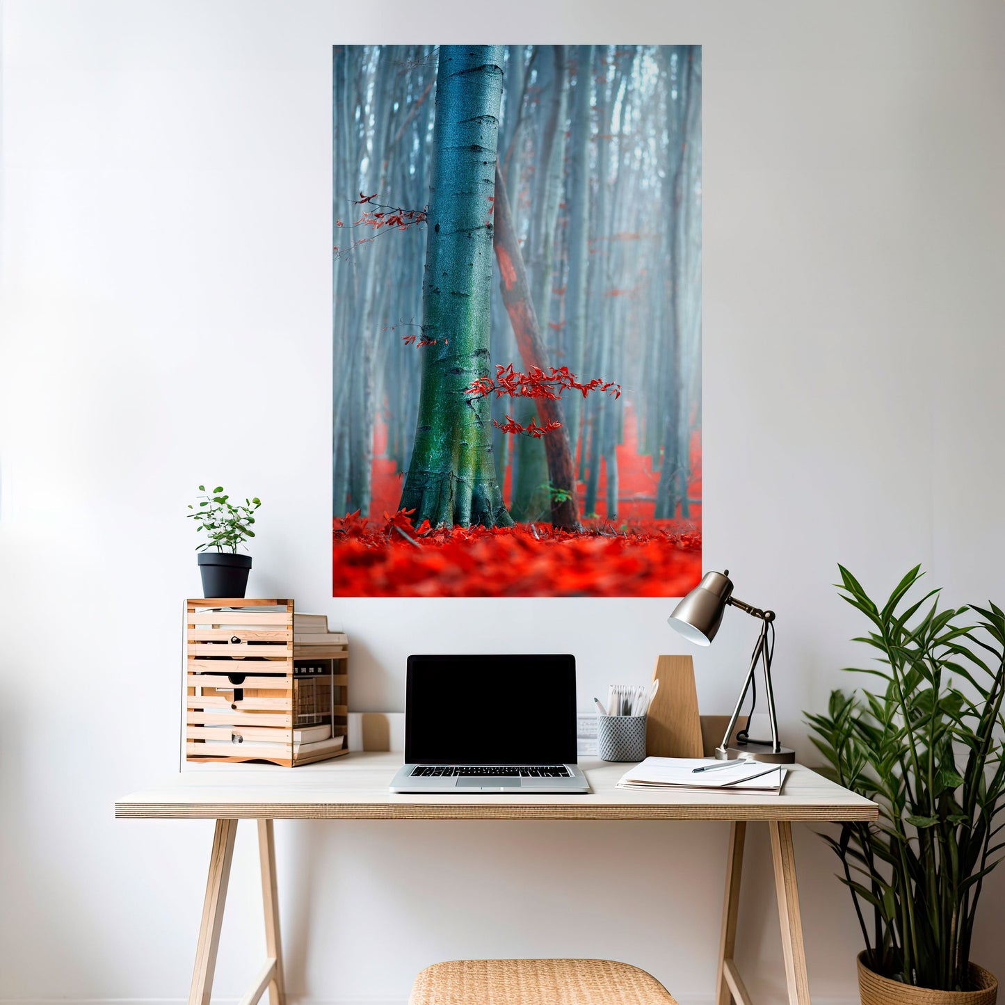 LUGN RÖD ELEGANS Vertikal poster med självhäftande klistermärke