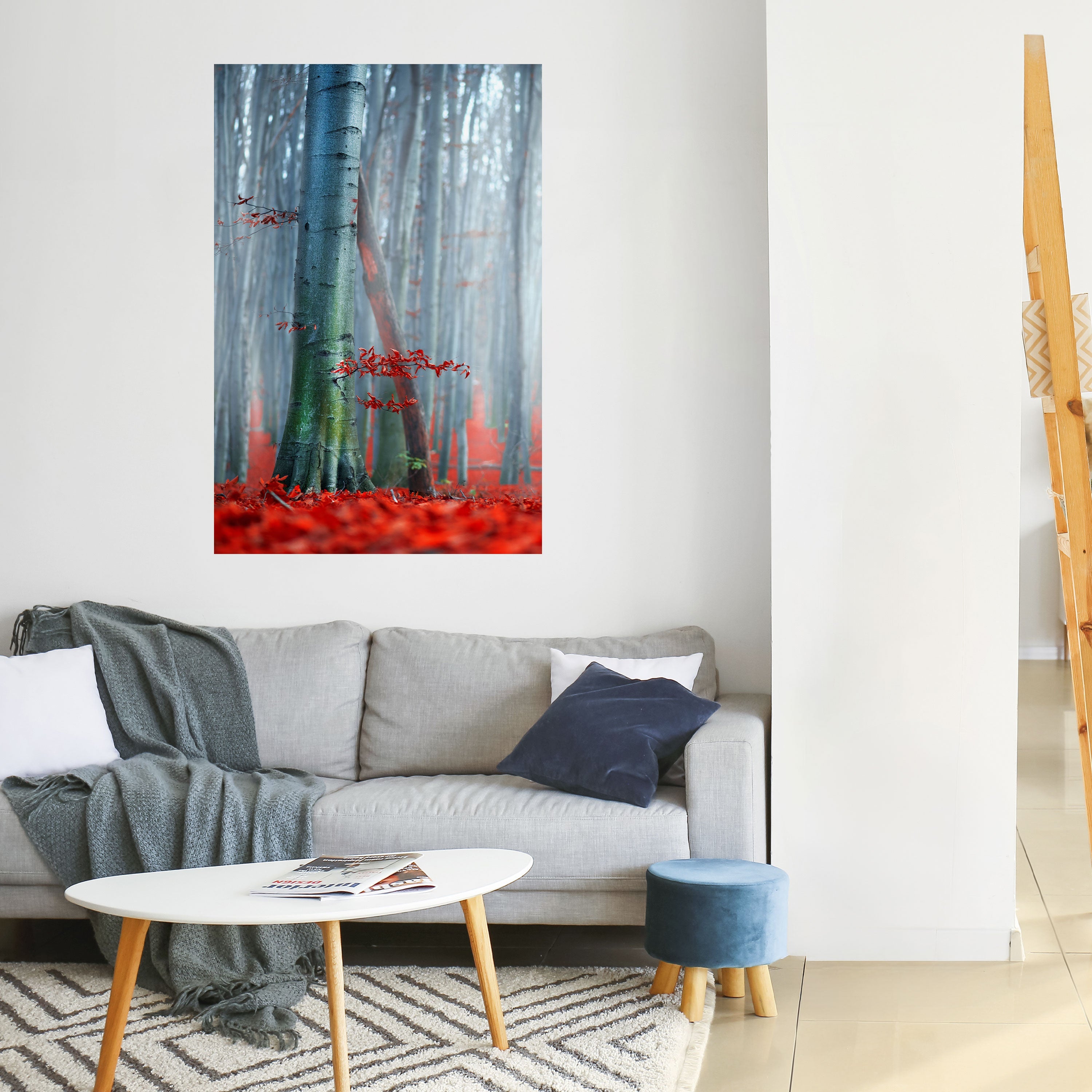 LUGN RÖD ELEGANS Vertikal poster med självhäftande klistermärke