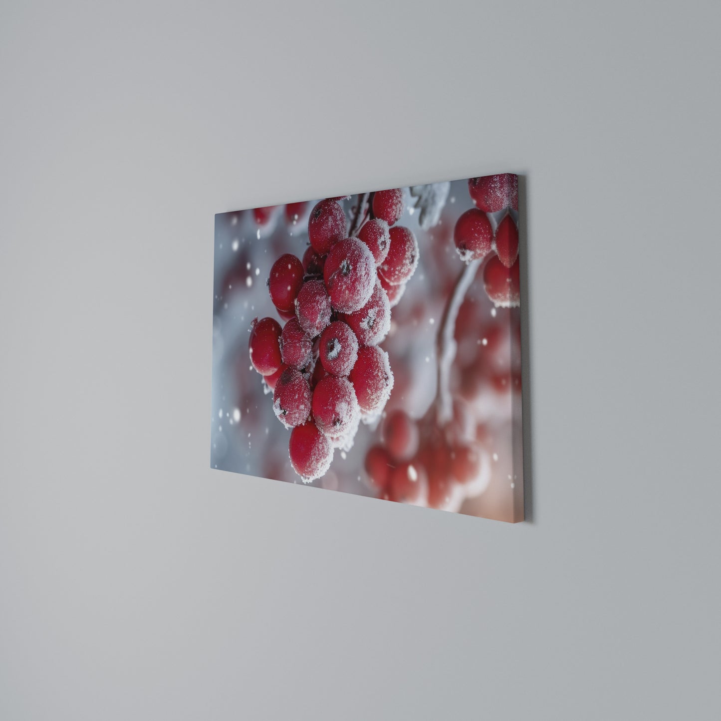 WINTER'S CRIMSON TREASURES Horizontal Canvas Print