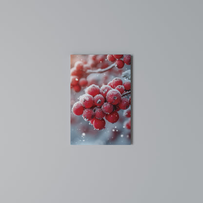 WINTER'S CRIMSON TREASURES Vertical Canvas Print