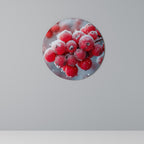WINTER'S CRIMSON TREASURES Round Wall Art
