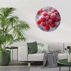 WINTER'S CRIMSON TREASURES Round Wall Art