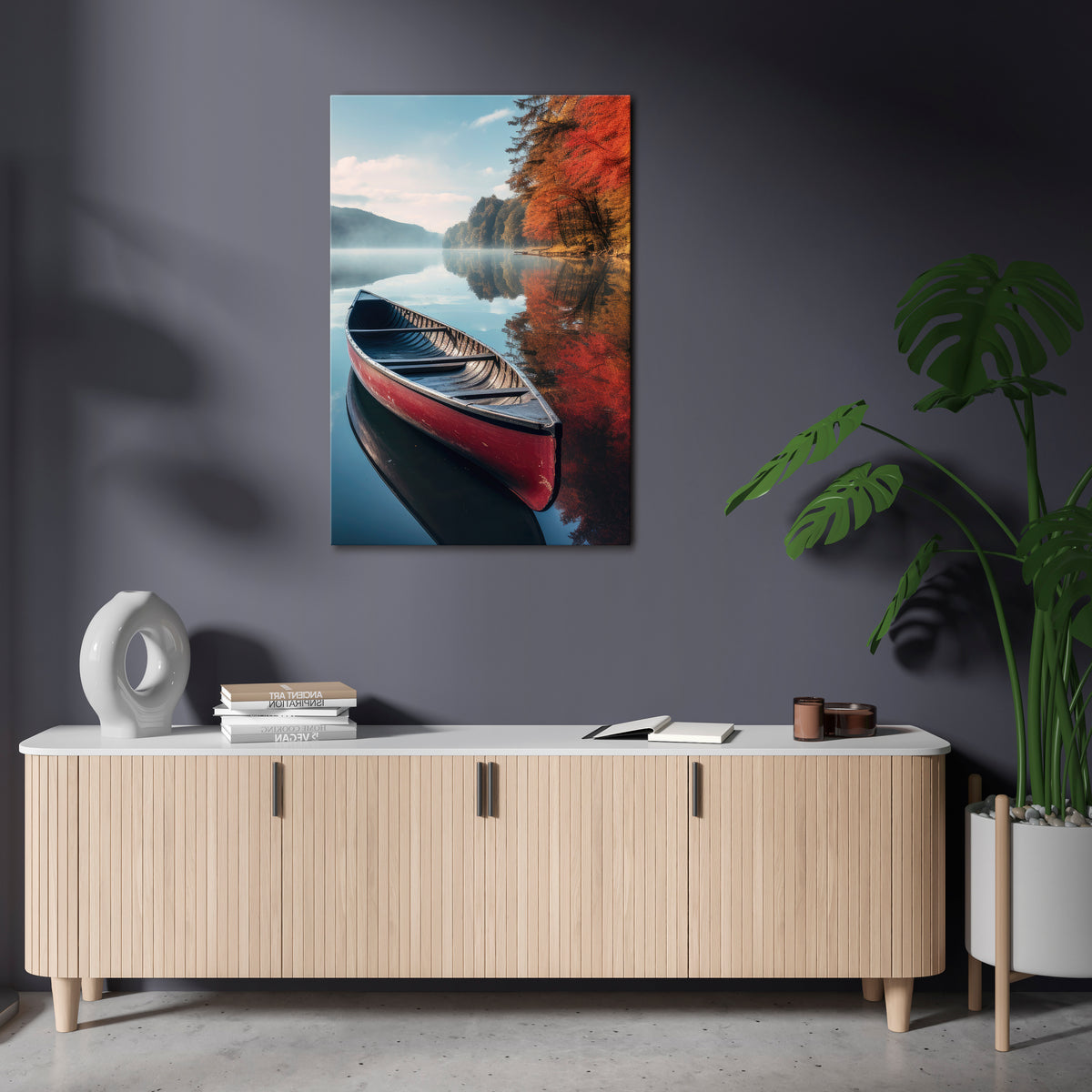 BOAT OF TRANQUILITY Vertical Canvas Print