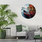 BOAT OF TRANQUILITY Round Wall Art