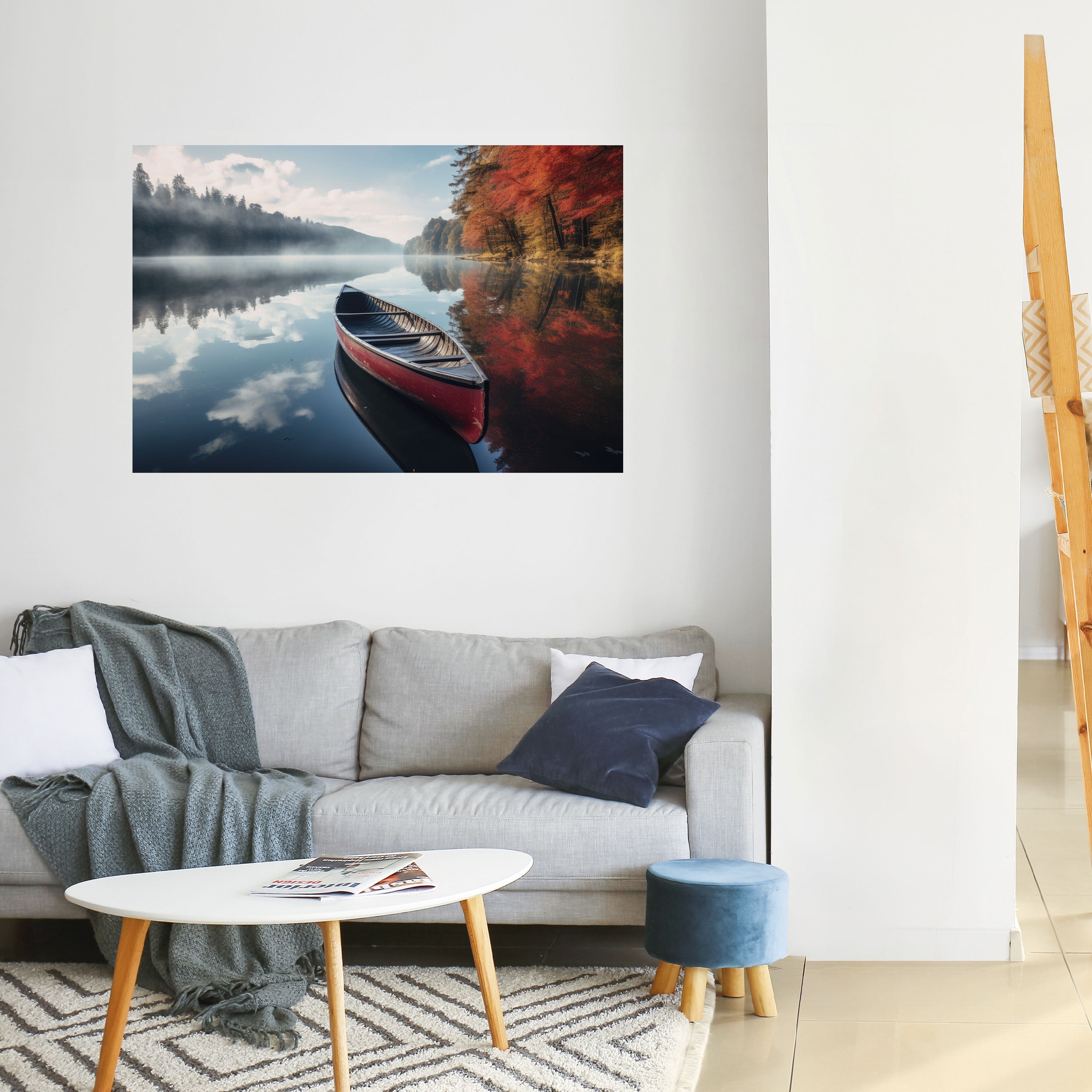 BOAT OF TRANTQUILITY horisontell affisch med självhäftande motiv
