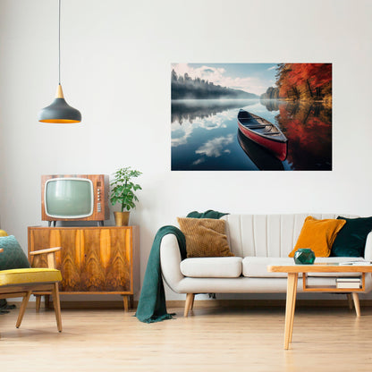 BOAT OF TRANQUILITY Peel and Stick Horizontal Poster
