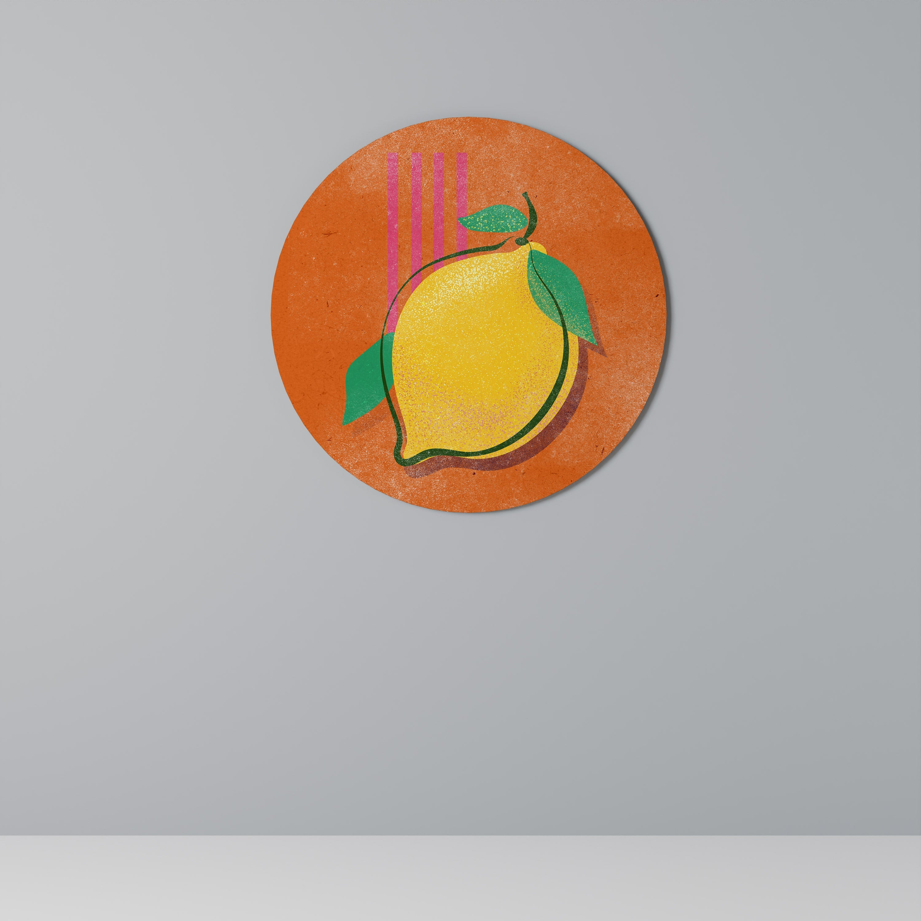 Rund väggdekoration med ljuvlig citron