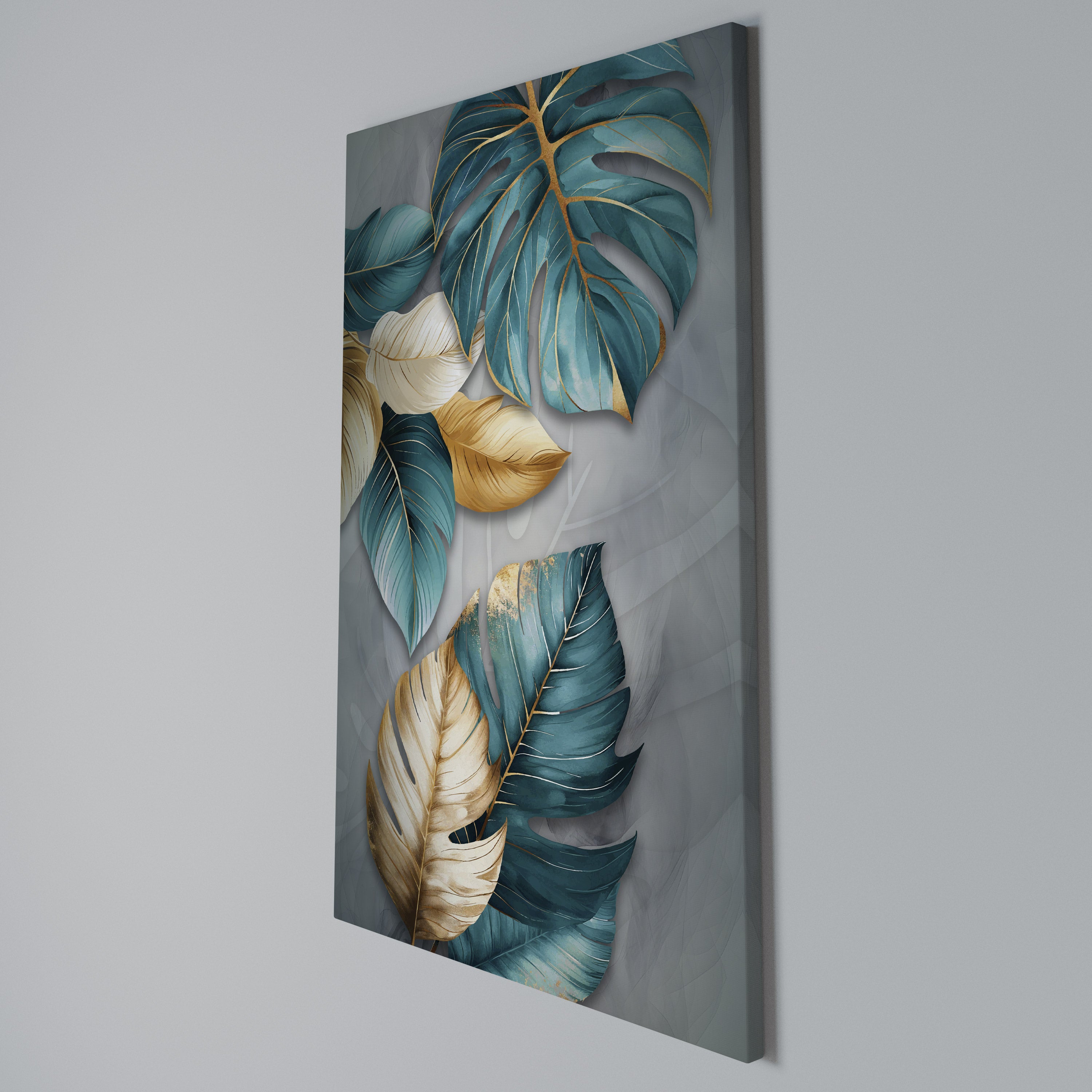 ELEGANCE IN LEAVES Vertical Canvas Print