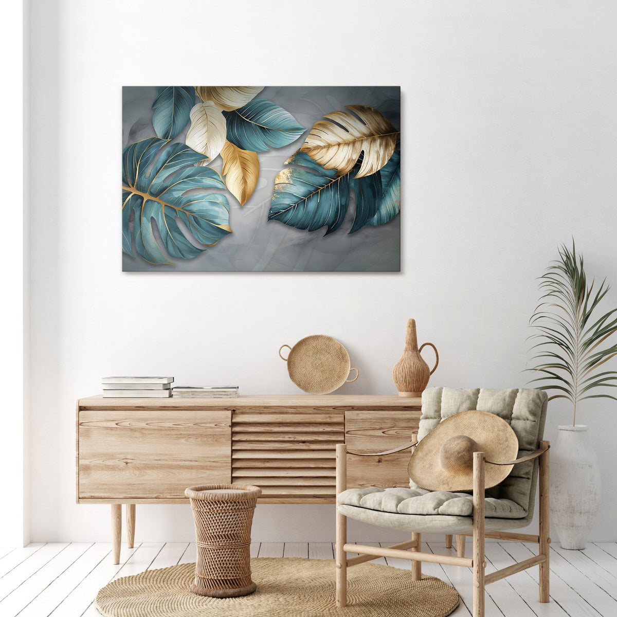ELEGANCE IN LEAVES Horizontal Canvas Print