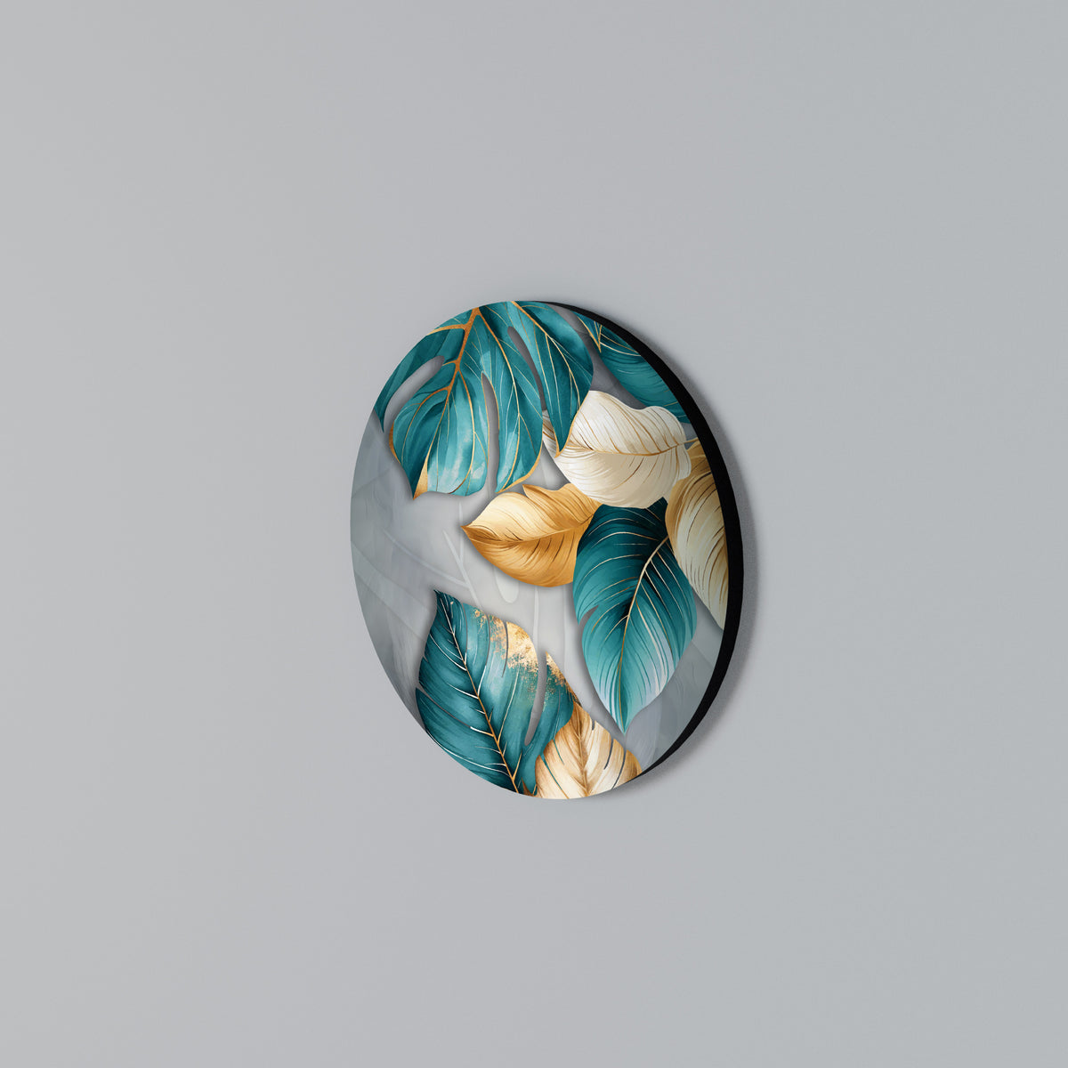ELEGANCE IN LEAVES Rund väggdekor