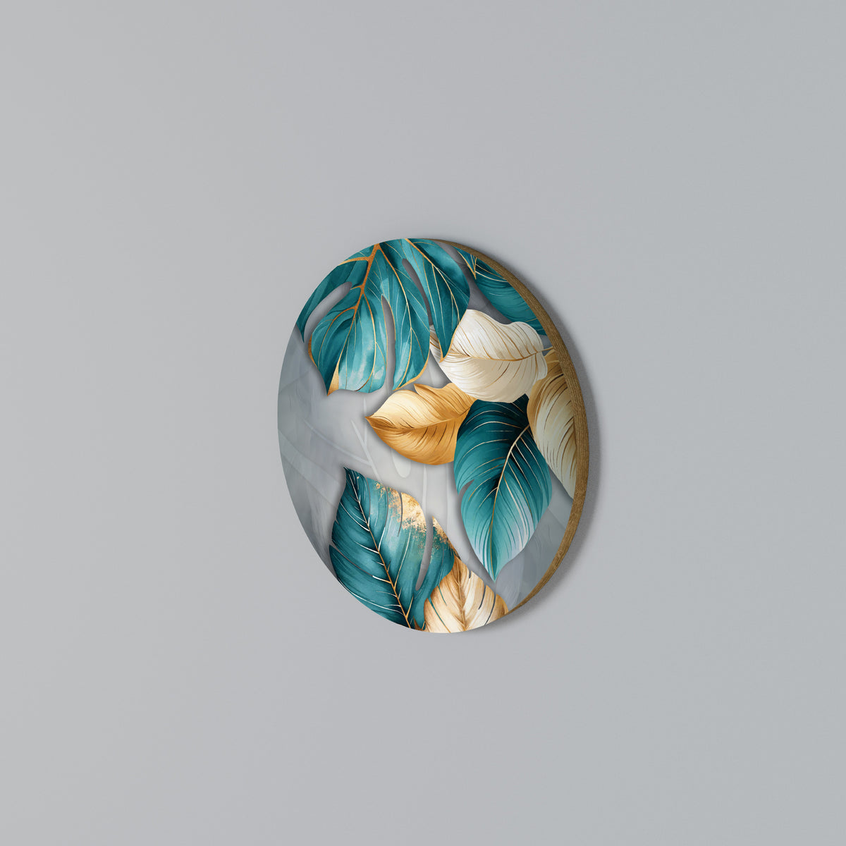 ELEGANCE IN LEAVES Rund väggdekor
