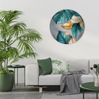 ELEGANCE IN LEAVES Round Wall Art