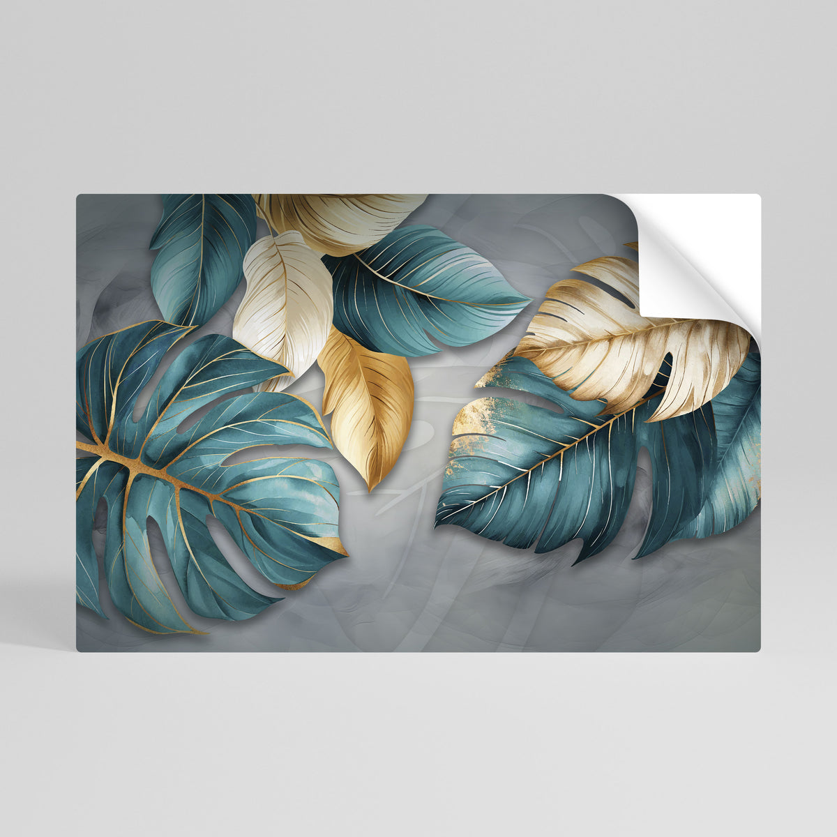 ELEGANCE IN LEAVES Självhäftande Horisontell Poster