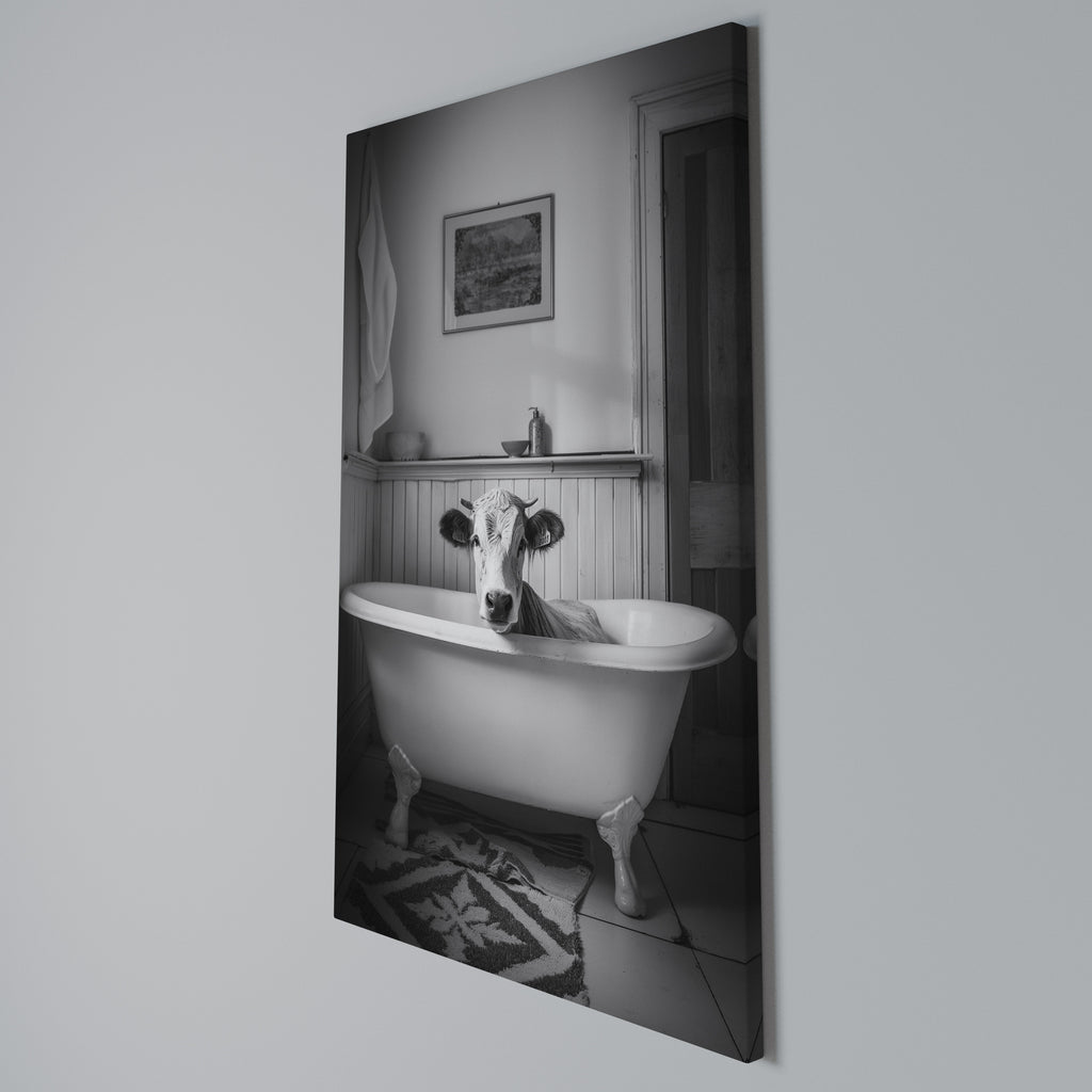 COW IN RELAXATION Vertical Canvas Print
