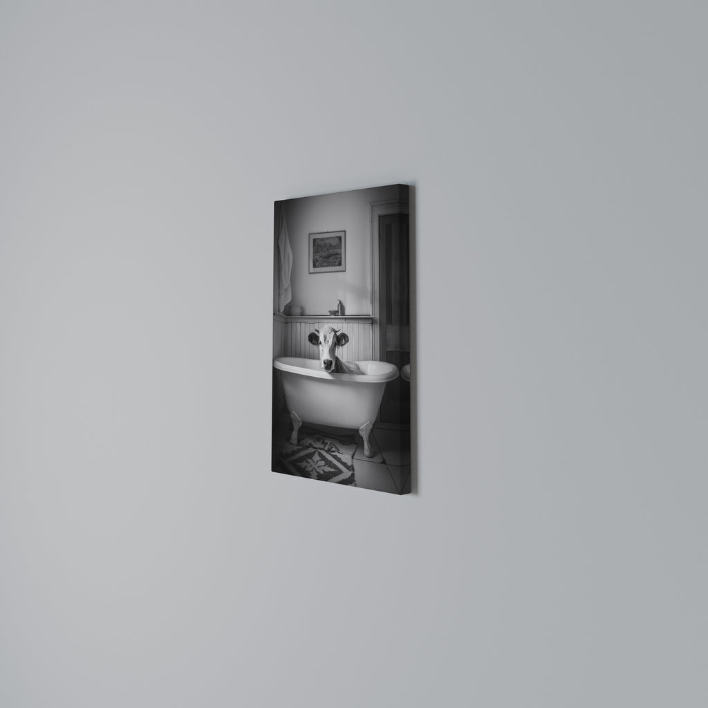 COW IN RELAXATION Vertical Canvas Print