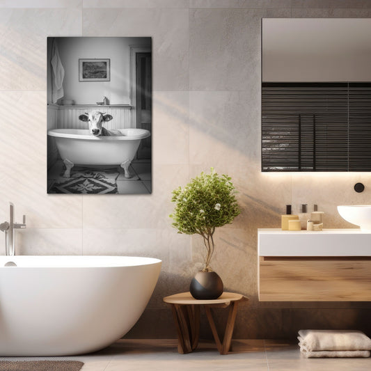 COW IN RELAXATION Vertical Canvas Print