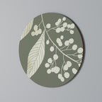 SERENE LEAFY FANTASIES Round Wall Art