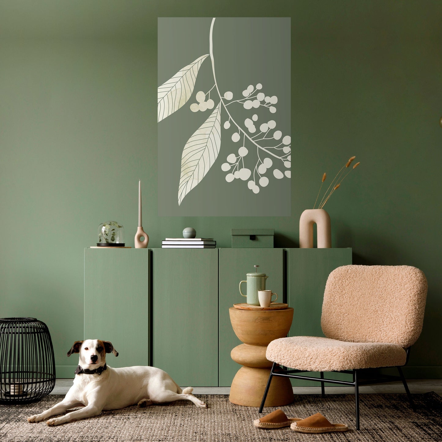 SERENE LEAFY FANTASIES Vertikal poster med självhäftande klistermärke