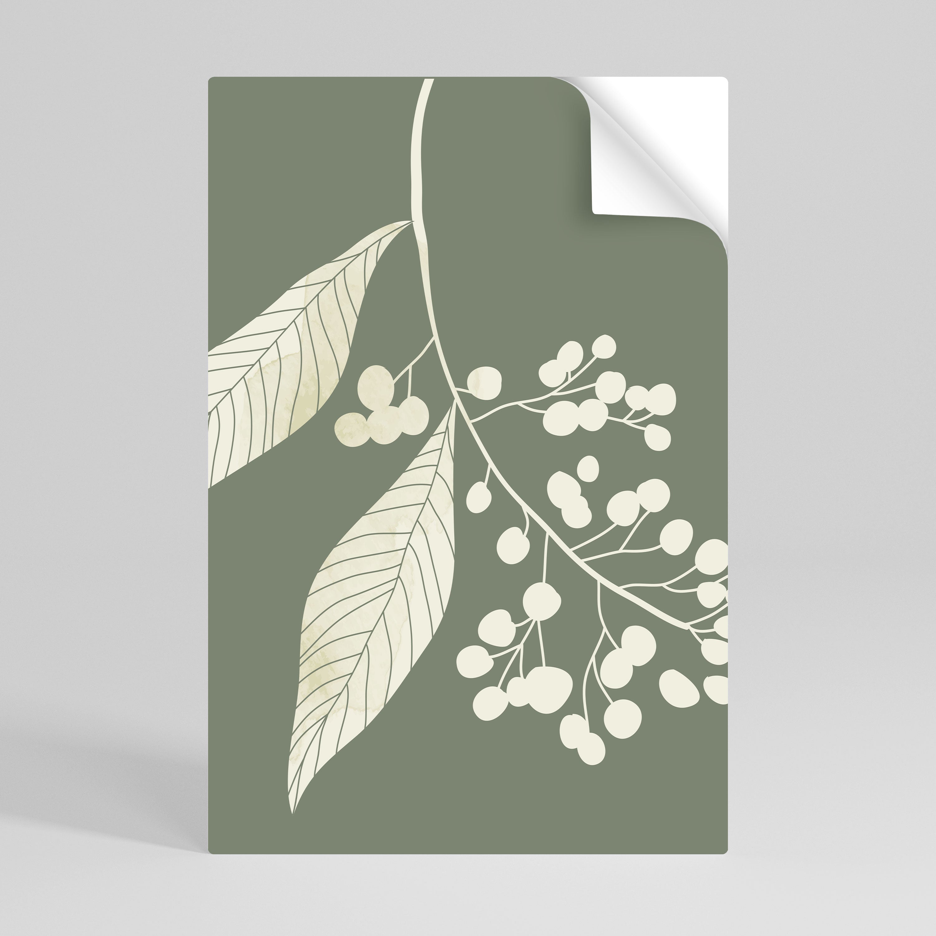 SERENE LEAFY FANTASIES Vertikal poster med självhäftande klistermärke